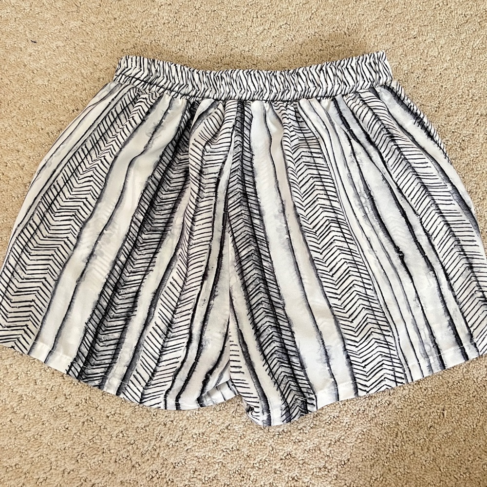 Blue and White Patterned Shorts